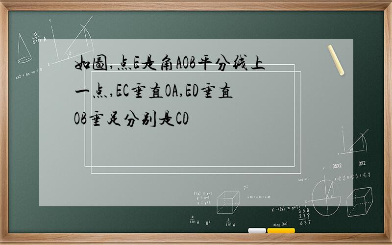 如图,点E是角AOB平分线上一点,EC垂直OA,ED垂直OB垂足分别是CD