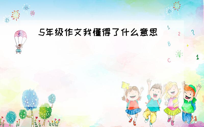 5年级作文我懂得了什么意思