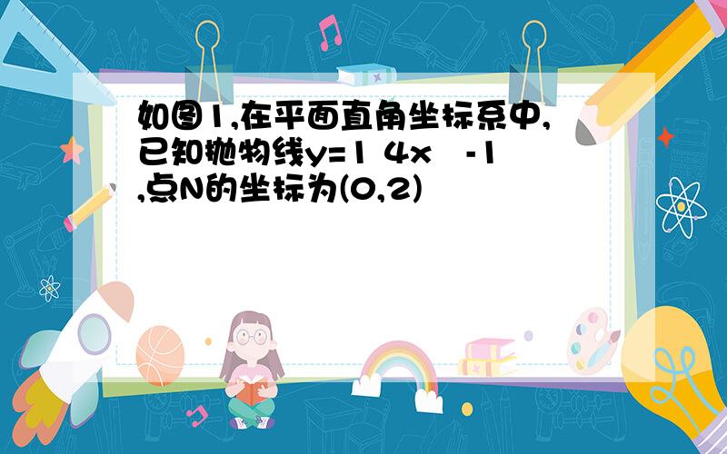 如图1,在平面直角坐标系中,已知抛物线y=1 4x²-1,点N的坐标为(0,2)