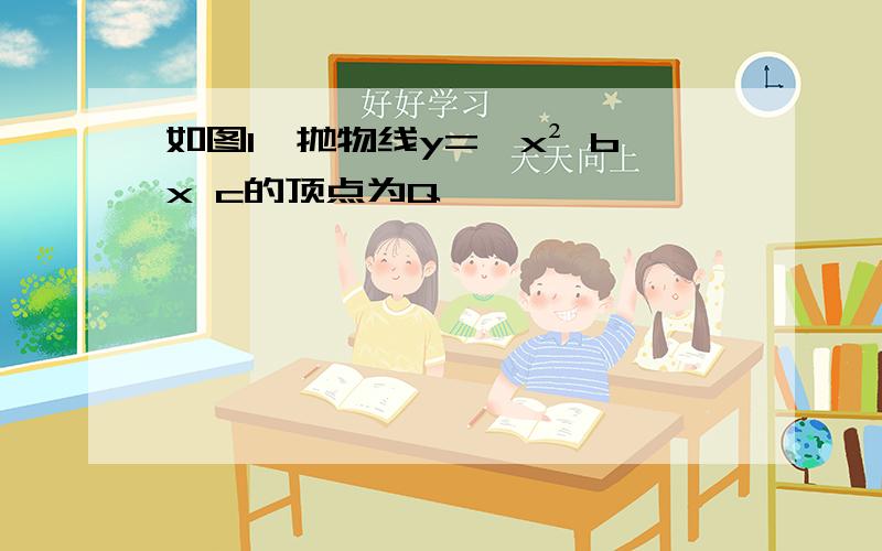 如图1,抛物线y=﹣x² bx c的顶点为Q