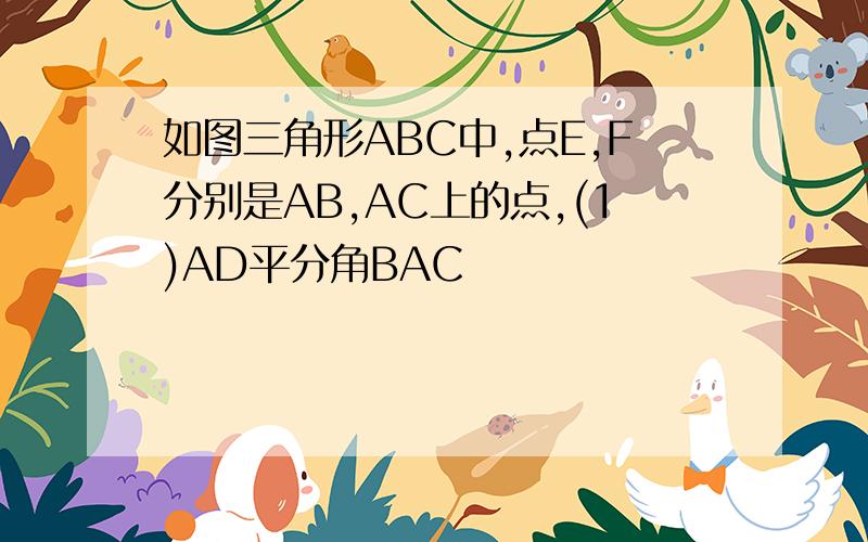 如图三角形ABC中,点E,F分别是AB,AC上的点,(1)AD平分角BAC