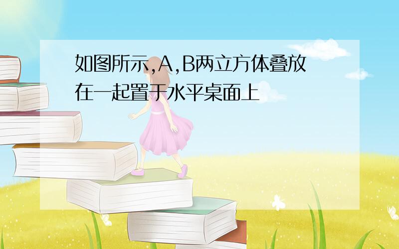 如图所示,A,B两立方体叠放在一起置于水平桌面上