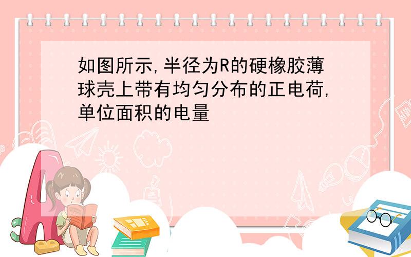 如图所示,半径为R的硬橡胶薄球壳上带有均匀分布的正电荷,单位面积的电量