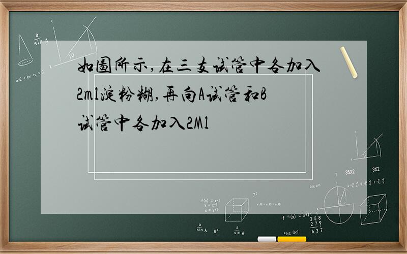 如图所示,在三支试管中各加入2ml淀粉糊,再向A试管和B试管中各加入2Ml