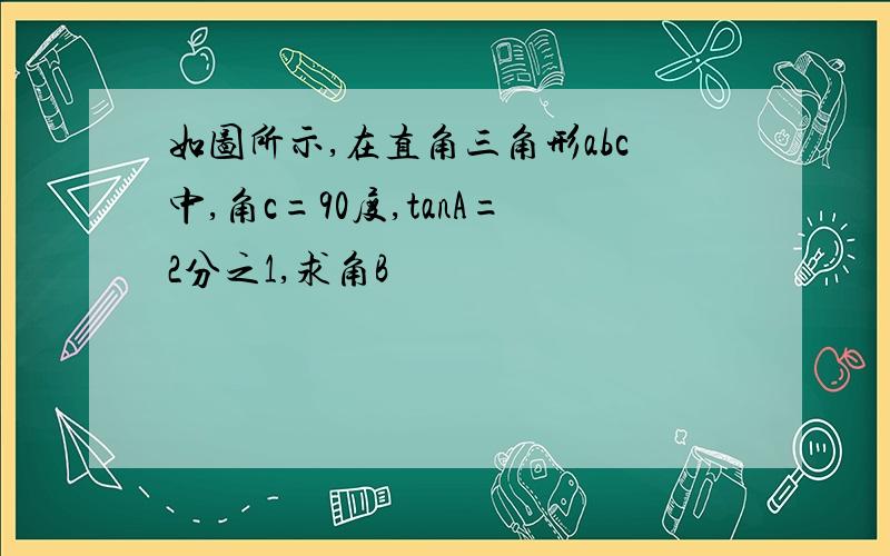 如图所示,在直角三角形abc中,角c=90度,tanA=2分之1,求角B