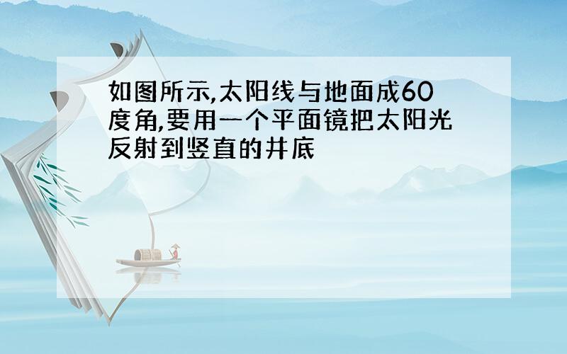 如图所示,太阳线与地面成60度角,要用一个平面镜把太阳光反射到竖直的井底