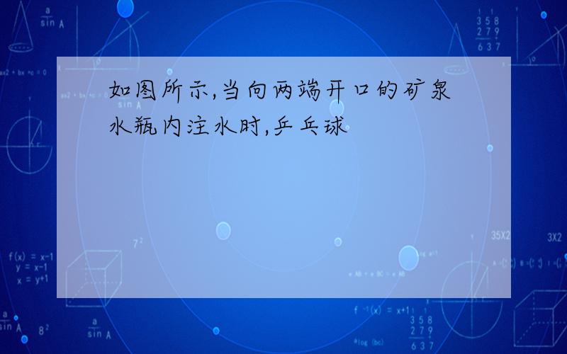 如图所示,当向两端开口的矿泉水瓶内注水时,乒乓球