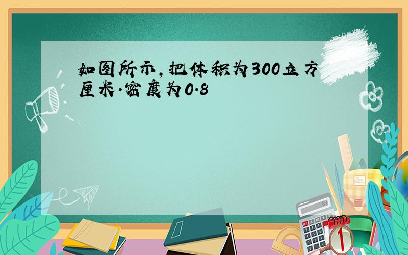 如图所示,把体积为300立方厘米.密度为0.8