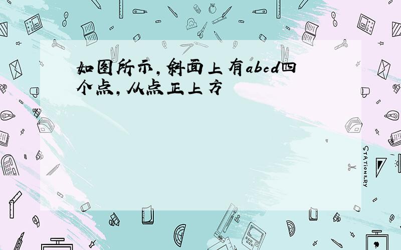 如图所示,斜面上有abcd四个点,从点正上方