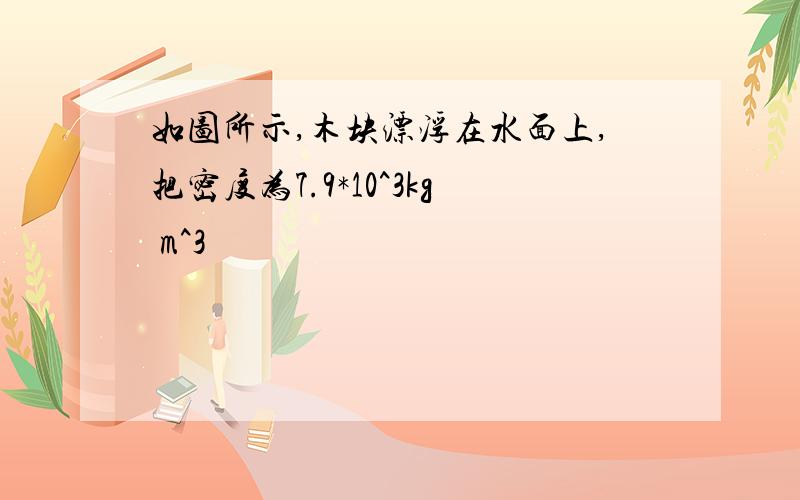 如图所示,木块漂浮在水面上,把密度为7.9*10^3kg m^3