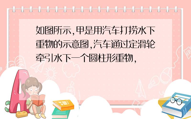 如图所示,甲是用汽车打捞水下重物的示意图,汽车通过定滑轮牵引水下一个圆柱形重物,