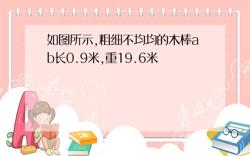 如图所示,粗细不均均的木棒ab长0.9米,重19.6米