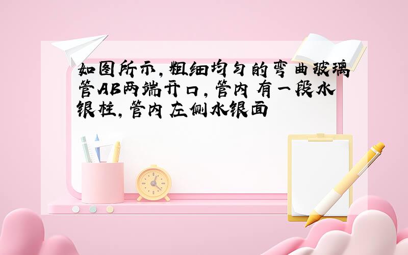 如图所示,粗细均匀的弯曲玻璃管AB两端开口,管内有一段水银柱,管内左侧水银面