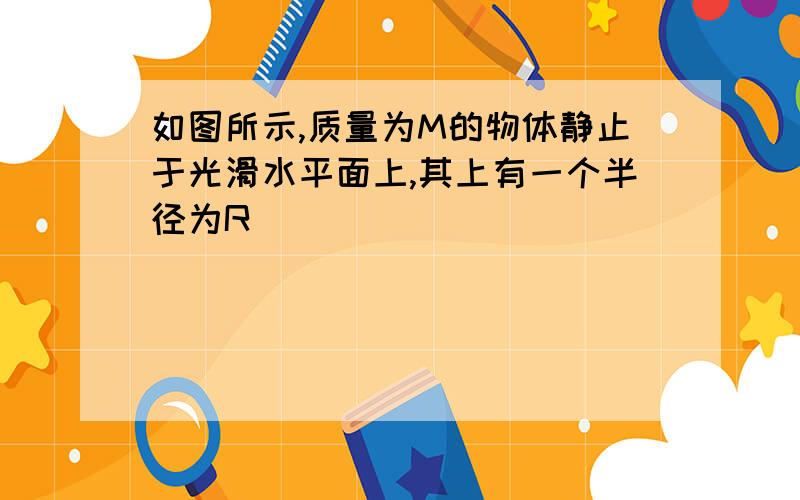 如图所示,质量为M的物体静止于光滑水平面上,其上有一个半径为R