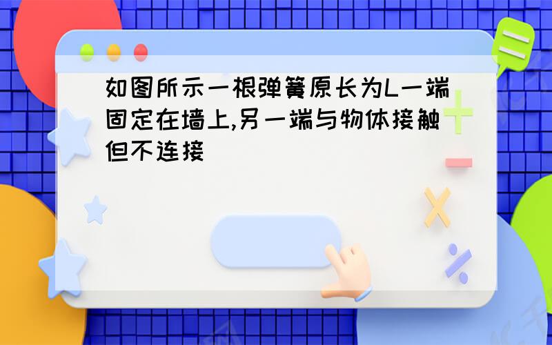 如图所示一根弹簧原长为L一端固定在墙上,另一端与物体接触但不连接