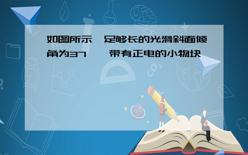 如图所示一足够长的光滑斜面倾角为37,一带有正电的小物块