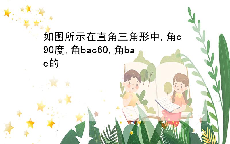 如图所示在直角三角形中,角c90度,角bac60,角bac的