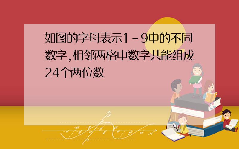 如图的字母表示1-9中的不同数字,相邻两格中数字共能组成24个两位数