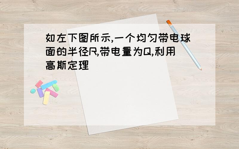 如左下图所示,一个均匀带电球面的半径R,带电量为Q,利用高斯定理