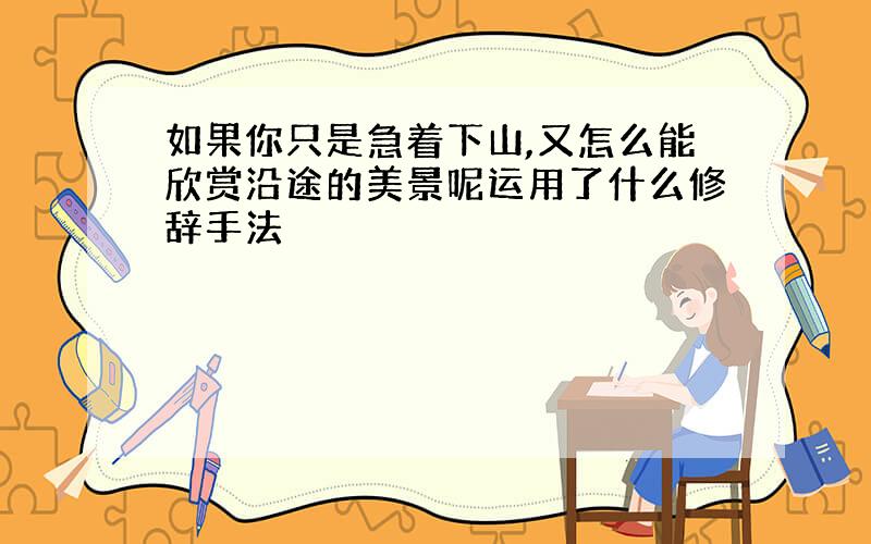 如果你只是急着下山,又怎么能欣赏沿途的美景呢运用了什么修辞手法