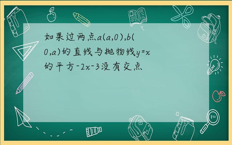 如果过两点a(a,0),b(0,a)的直线与抛物线y=x的平方-2x-3没有交点