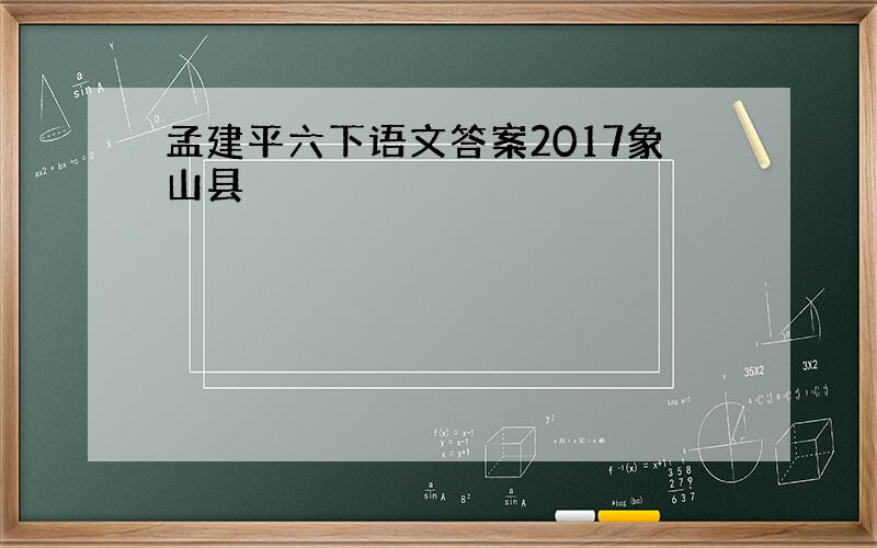 孟建平六下语文答案2017象山县