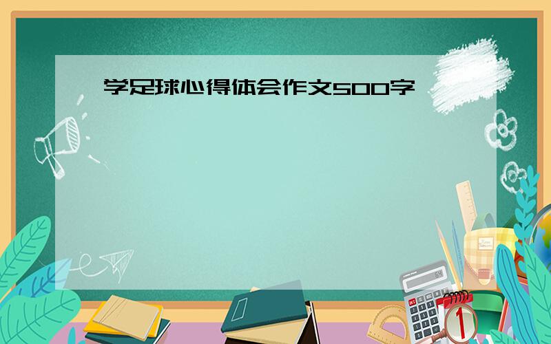 学足球心得体会作文500字