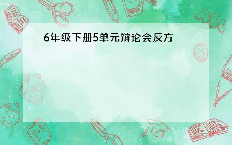 6年级下册5单元辩论会反方