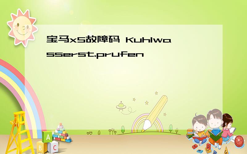 宝马x5故障码 Kuhlwasserst.prufen