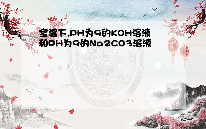 室温下,PH为9的KOH溶液和PH为9的Na2CO3溶液