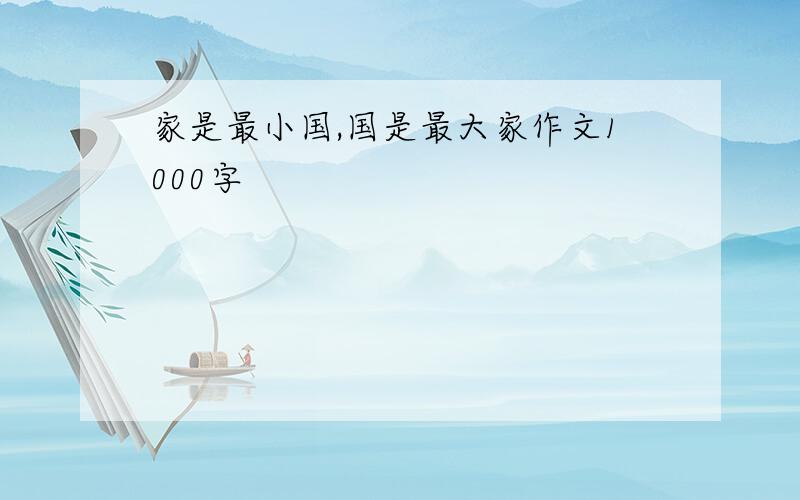 家是最小国,国是最大家作文1000字