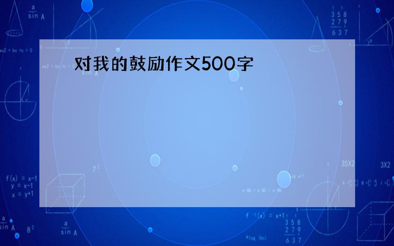 对我的鼓励作文500字