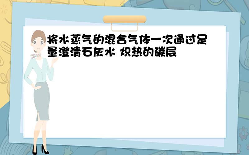 将水蒸气的混合气体一次通过足量澄清石灰水 炽热的碳层