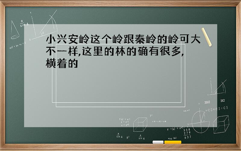 小兴安岭这个岭跟秦岭的岭可大不一样,这里的林的确有很多,横着的