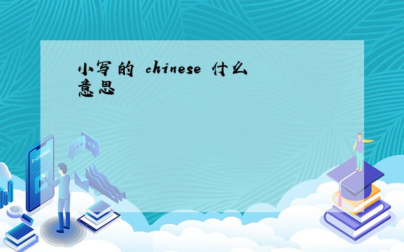 小写的 chinese 什么意思