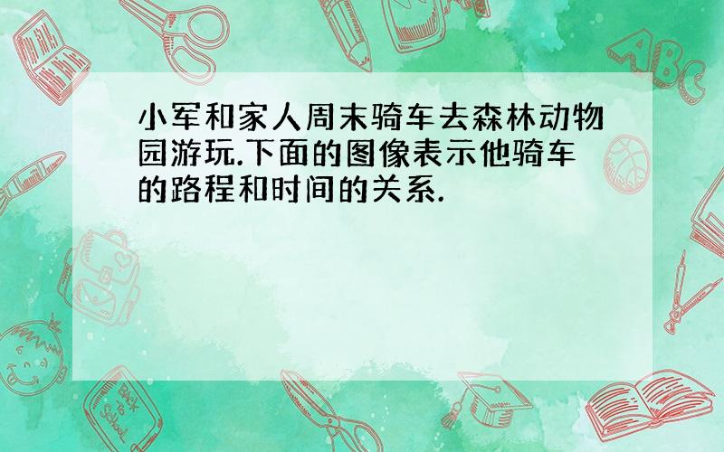 小军和家人周末骑车去森林动物园游玩.下面的图像表示他骑车的路程和时间的关系.