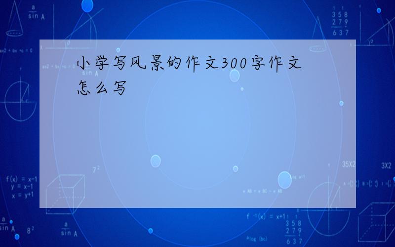 小学写风景的作文300字作文怎么写