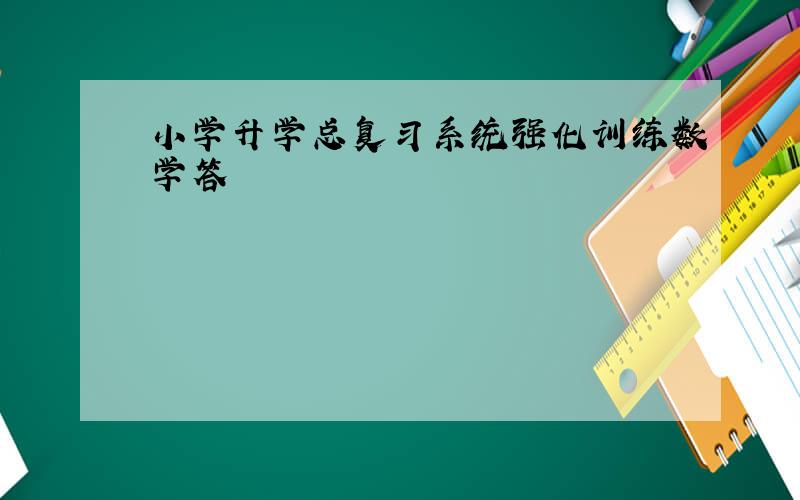 小学升学总复习系统强化训练数学答