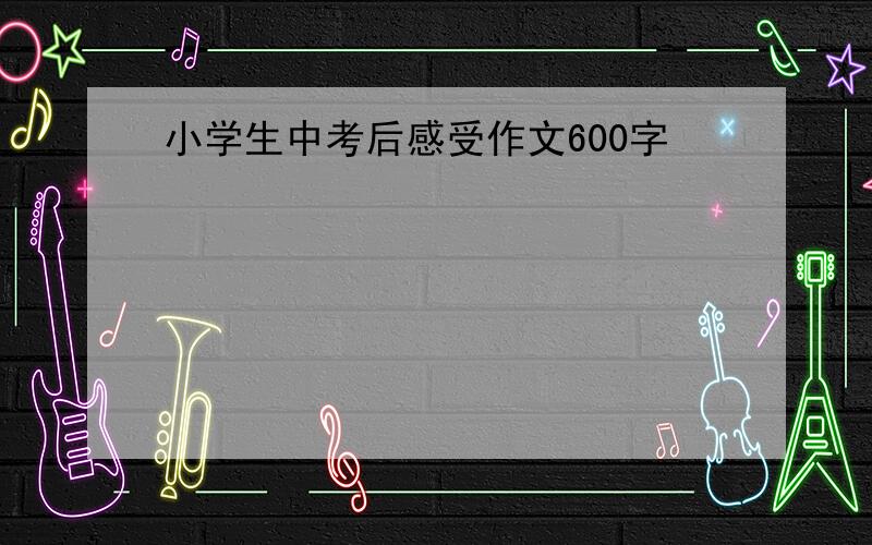 小学生中考后感受作文600字