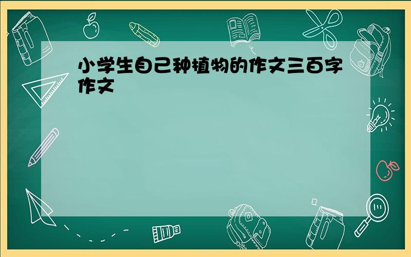 小学生自己种植物的作文三百字作文