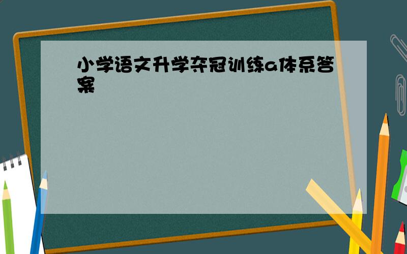 小学语文升学夺冠训练a体系答案