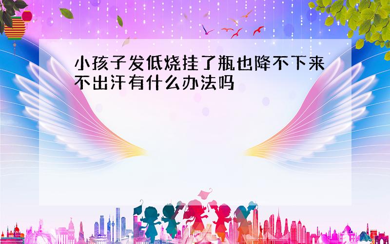 小孩子发低烧挂了瓶也降不下来不出汗有什么办法吗