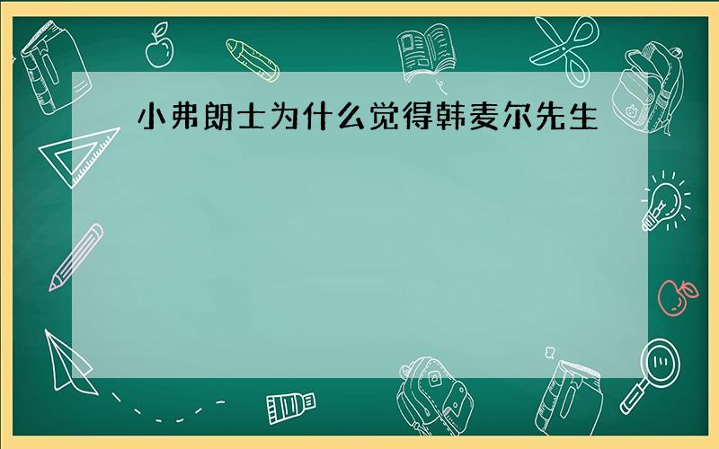 小弗朗士为什么觉得韩麦尔先生