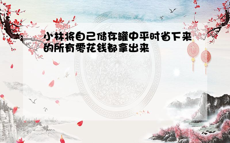 小林将自己储存罐中平时省下来的所有零花钱都拿出来