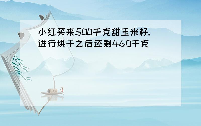 小红买来500千克甜玉米籽,进行烘干之后还剩460千克