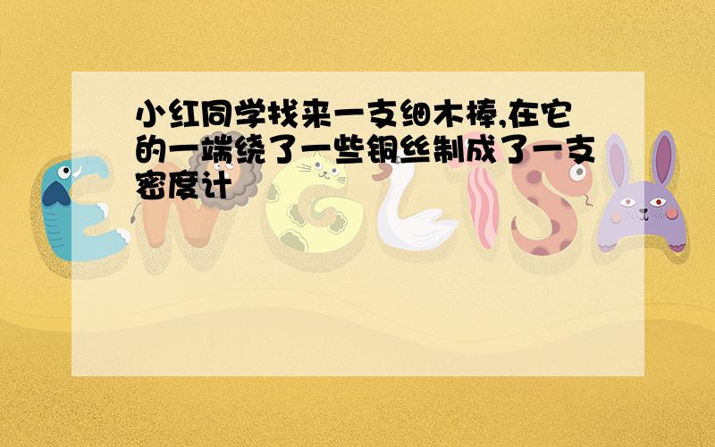 小红同学找来一支细木棒,在它的一端绕了一些铜丝制成了一支密度计