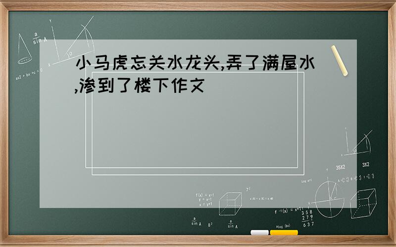 小马虎忘关水龙头,弄了满屋水,渗到了楼下作文