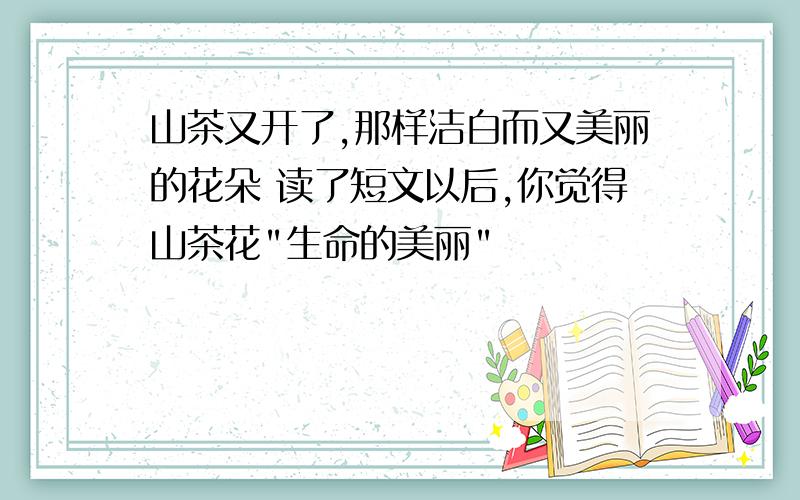 山茶又开了,那样洁白而又美丽的花朵 读了短文以后,你觉得山茶花"生命的美丽"