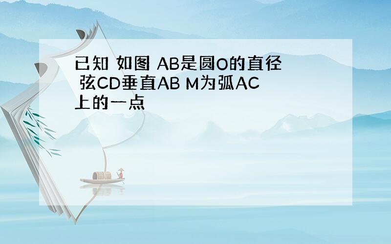 已知 如图 AB是圆O的直径 弦CD垂直AB M为弧AC上的一点