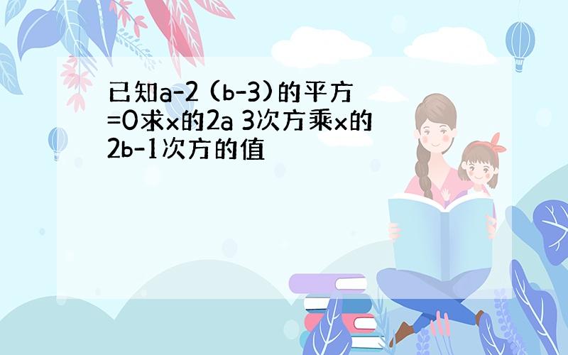 已知a-2 (b-3)的平方=0求x的2a 3次方乘x的2b-1次方的值